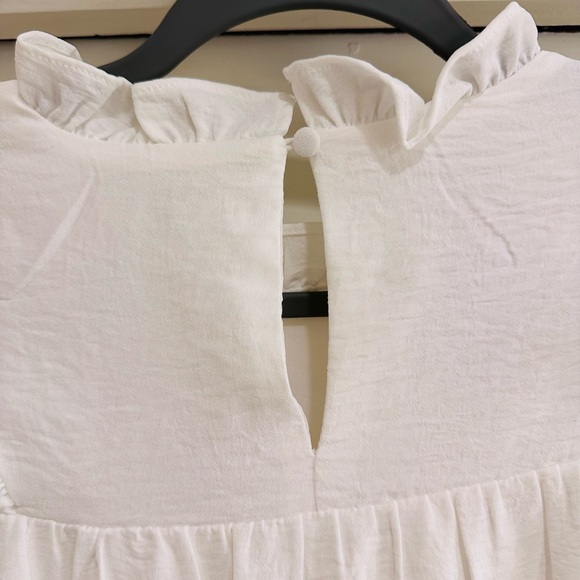 TCEC Cream Ruffle Accent Long Puff Sleeve Draping Top - Picture 5 of 7